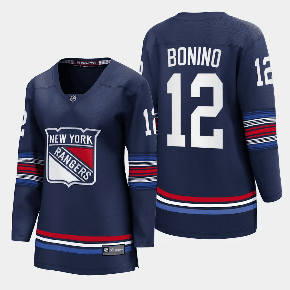 Nick Bonino 12 New York Rangers Alternate Premier Breakaway Navy NHL Jersey Women's