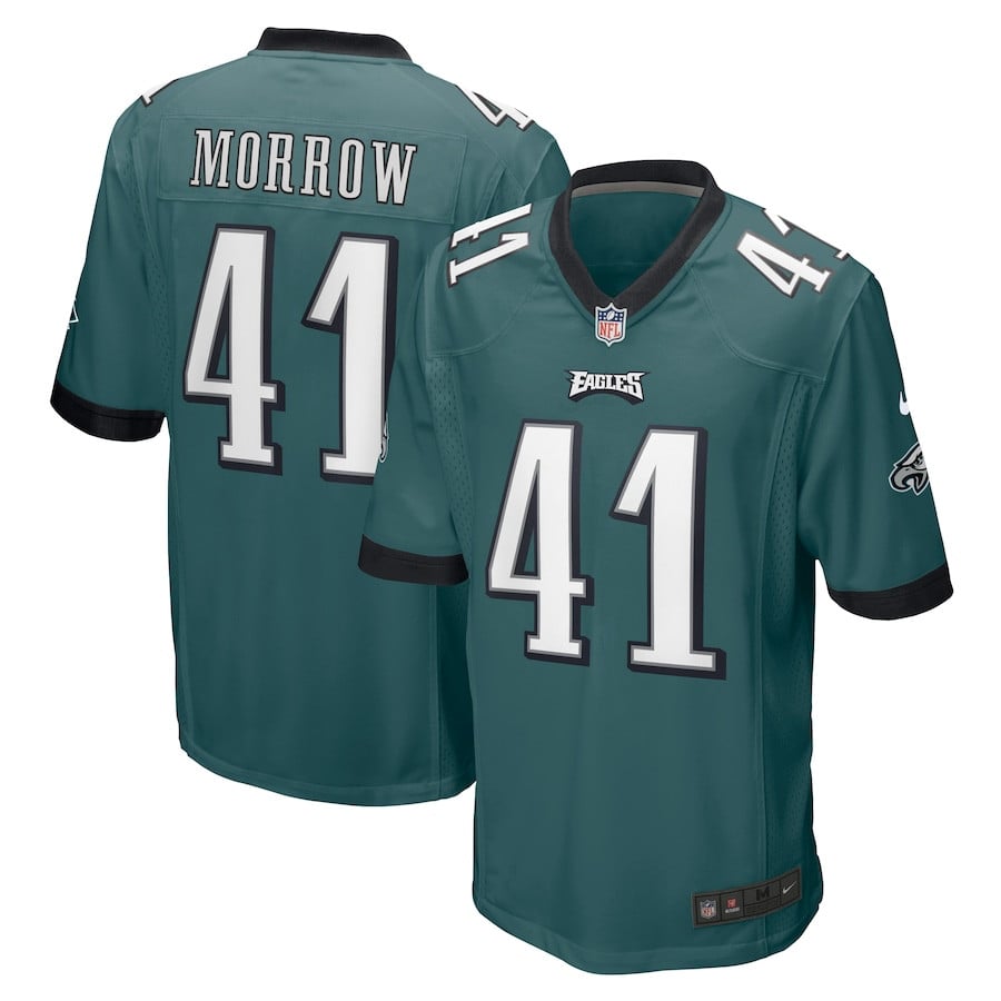 Nicholas Morrow 41 Philadelphia Eagles Game Midnight Green NFL Jersey Men's