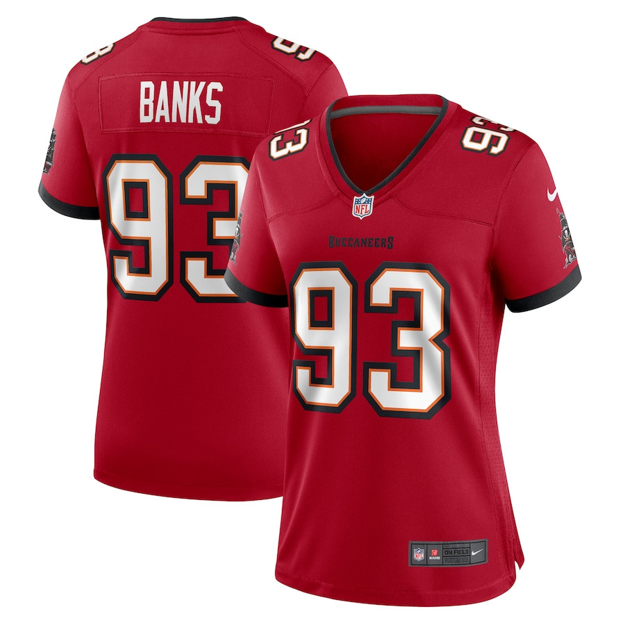 Eric Banks 93 Tampa Bay Buccaneers Game Red NFL Jersey Women's