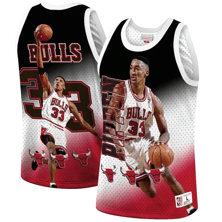 Scottie Pippen Chicago Bulls Mitchell Ness Behind The Back Tank Top Red NBA Jersey Men's