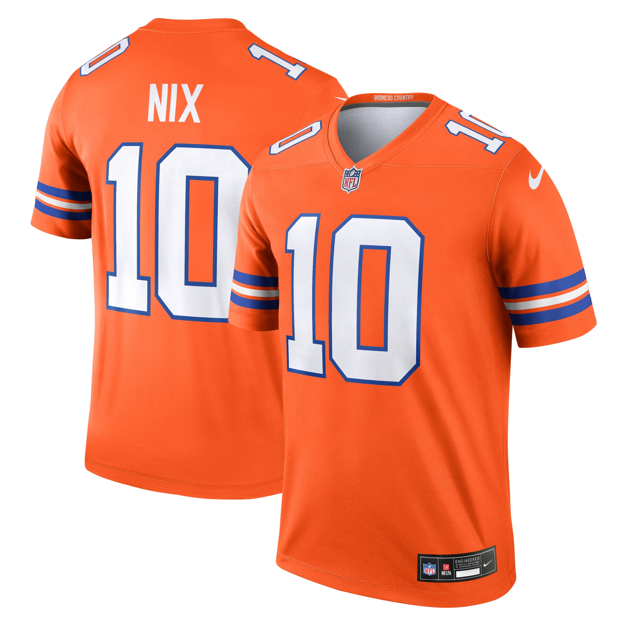 Denver Broncos Bo Nix Orange Alternate Legend Player Performance Top NFL Jersey Men's