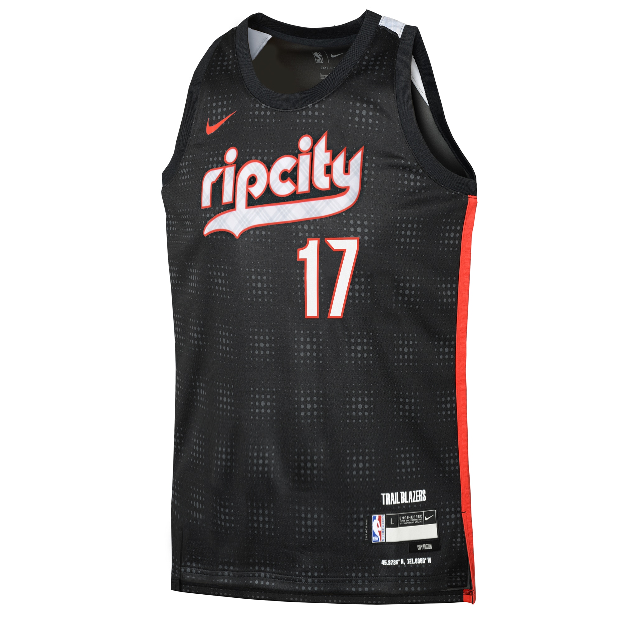 Camiseta City Edition Swingman de los Portland Trail Blazers 2024 Negra Shaedon Sharpe Juvenil NBA Jersey Men's