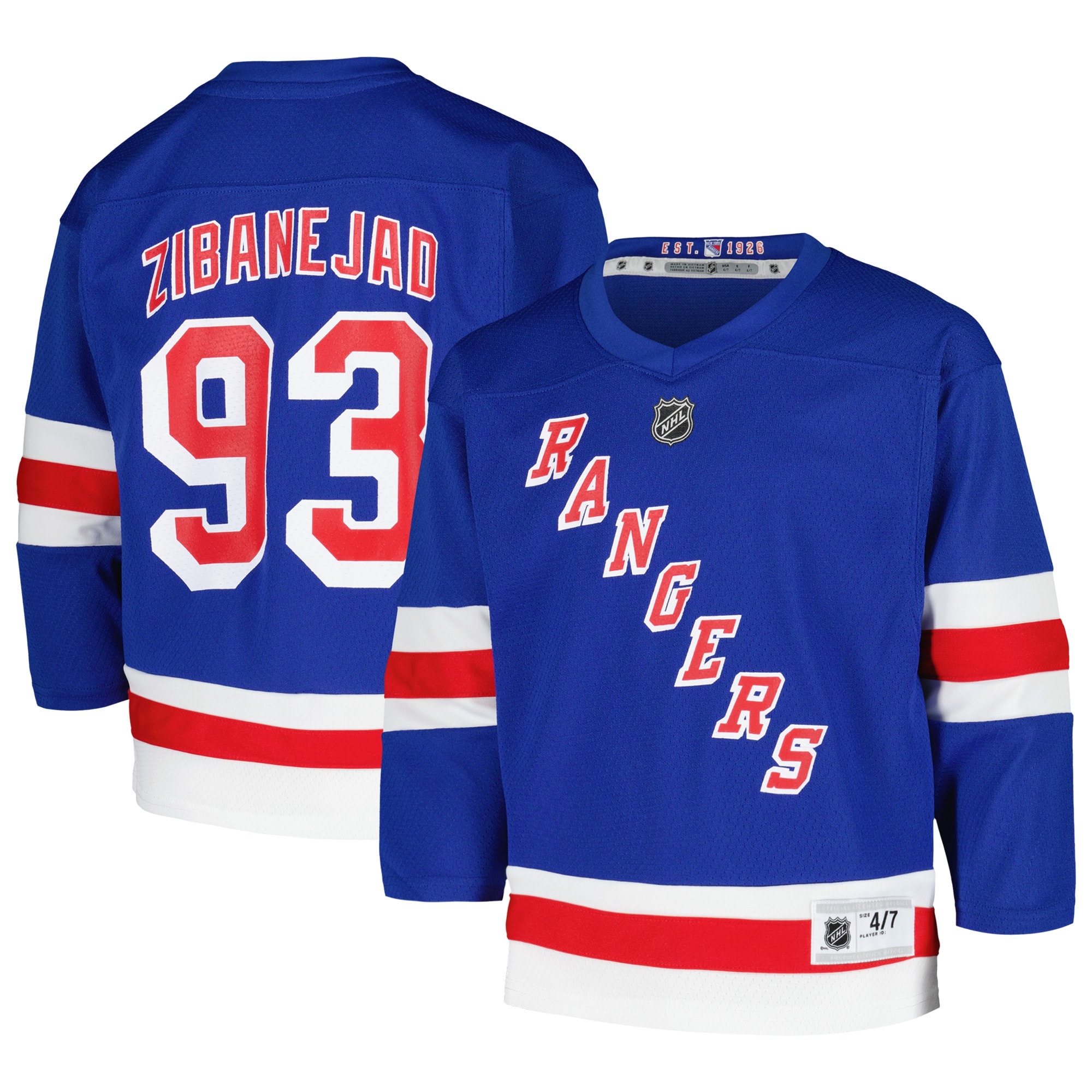 Preschool New York Rangers Mika Zibanejad Blue Home Player NHL Jersey Men's
