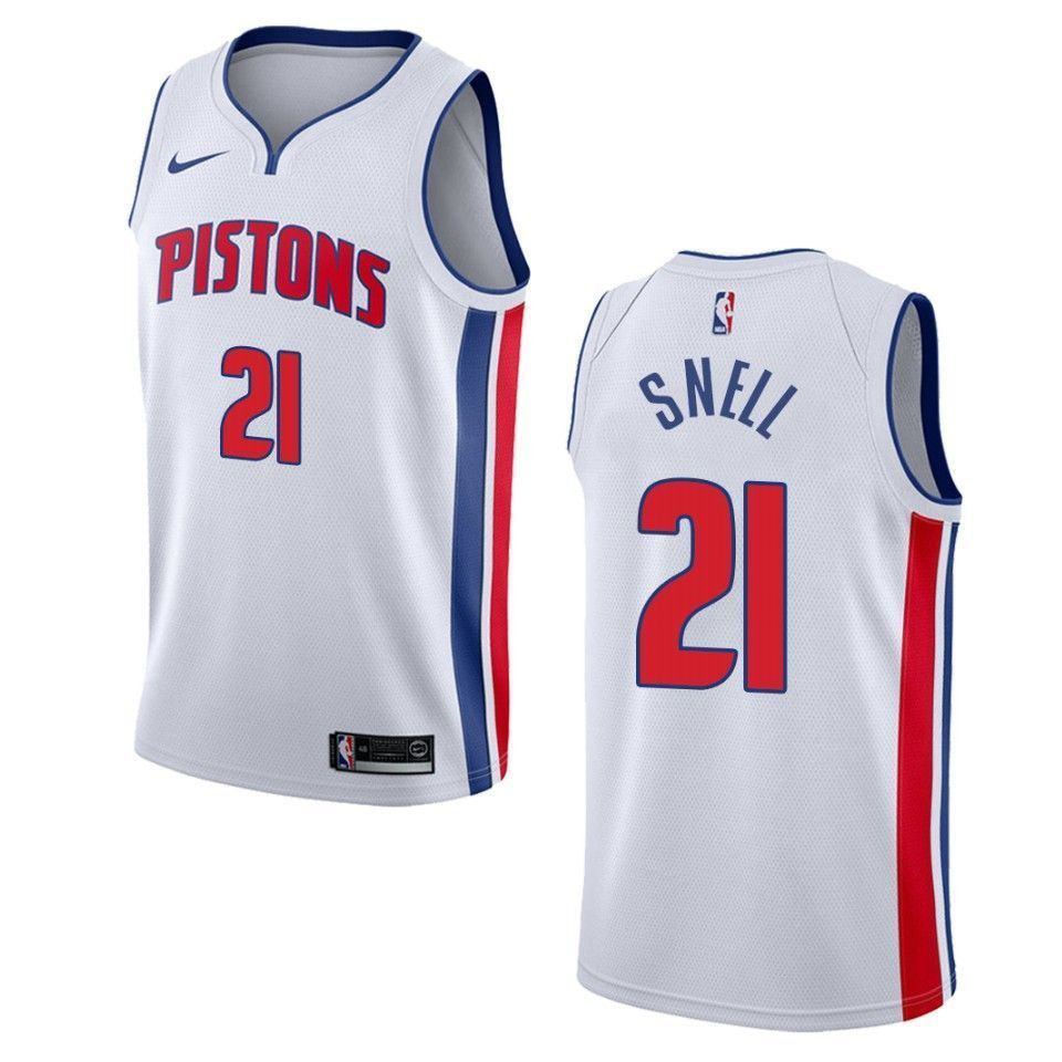 Detroit Pistons 21 Tony Snell Association Swingman White NBA Jersey Men's