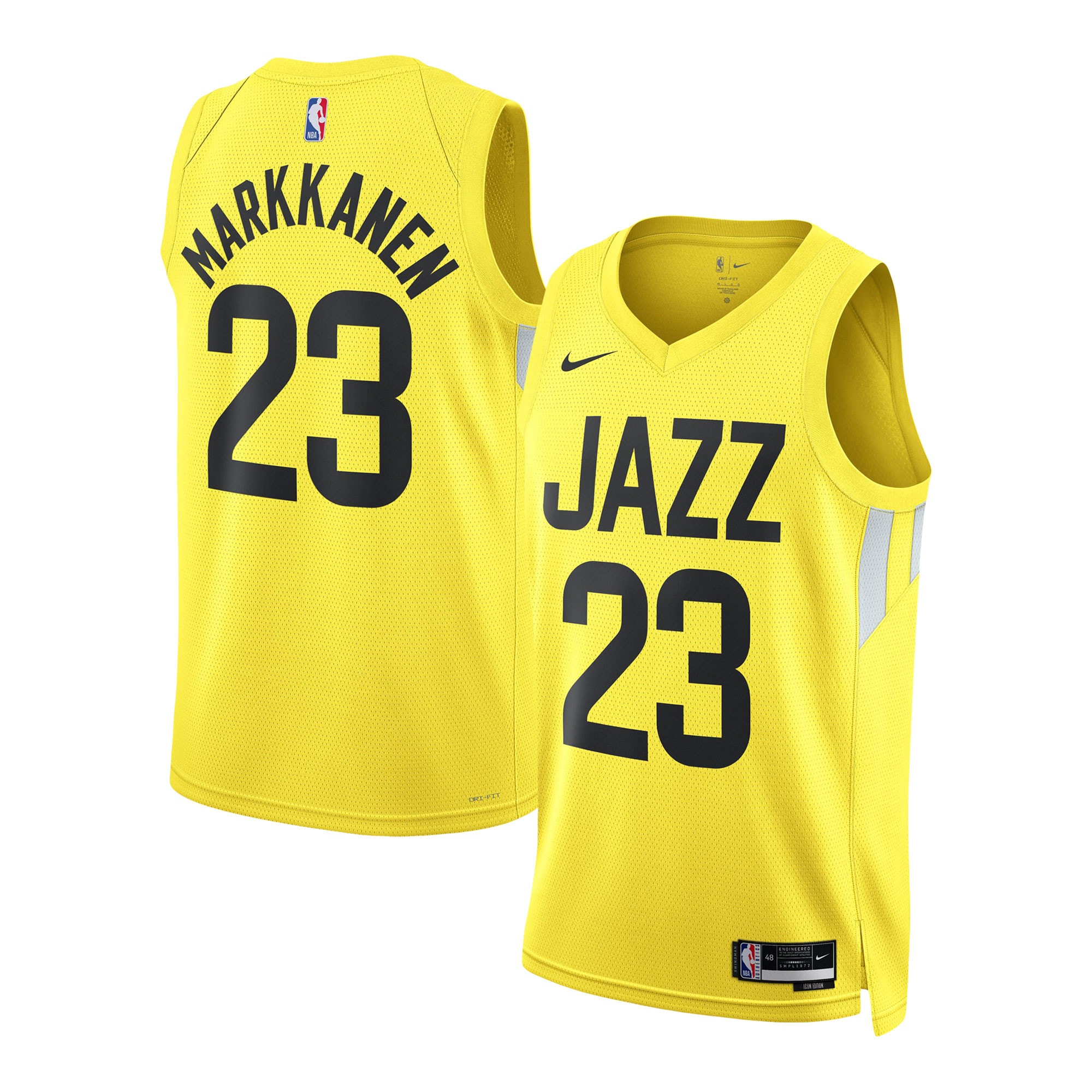 Utah Jazz Icon Edition Swingman Gold Lauri Markkane NBA Jersey Youth