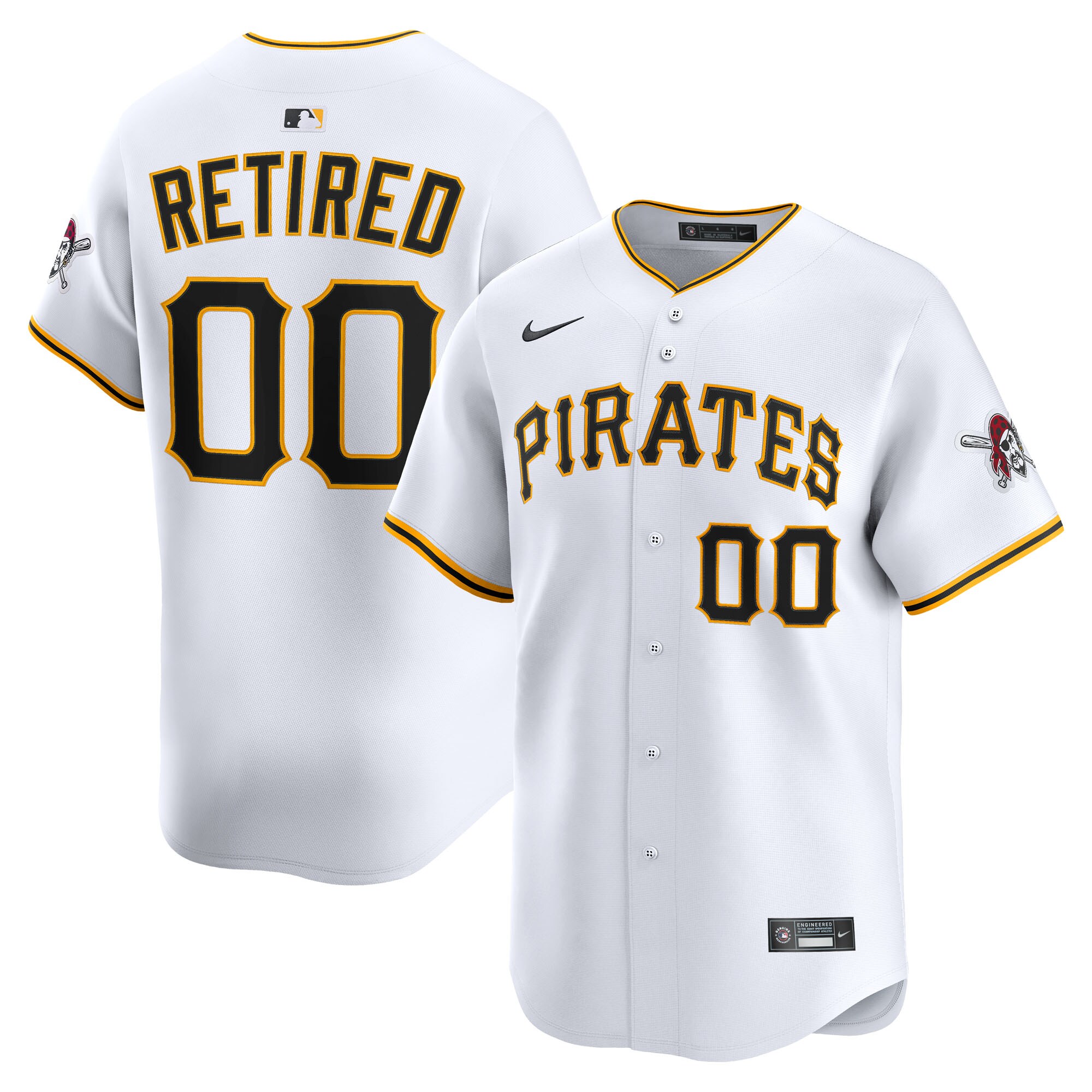Pittsburgh Pirates White Home Limited Pick-A-Player Retired Roster MLB Jersey Men's