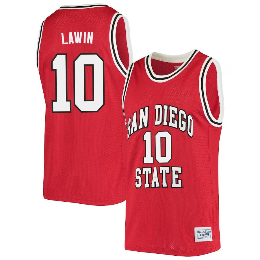 Cam Lawin 10 San Diego State Aztecs 2023- Red NCAA Jersey Men's