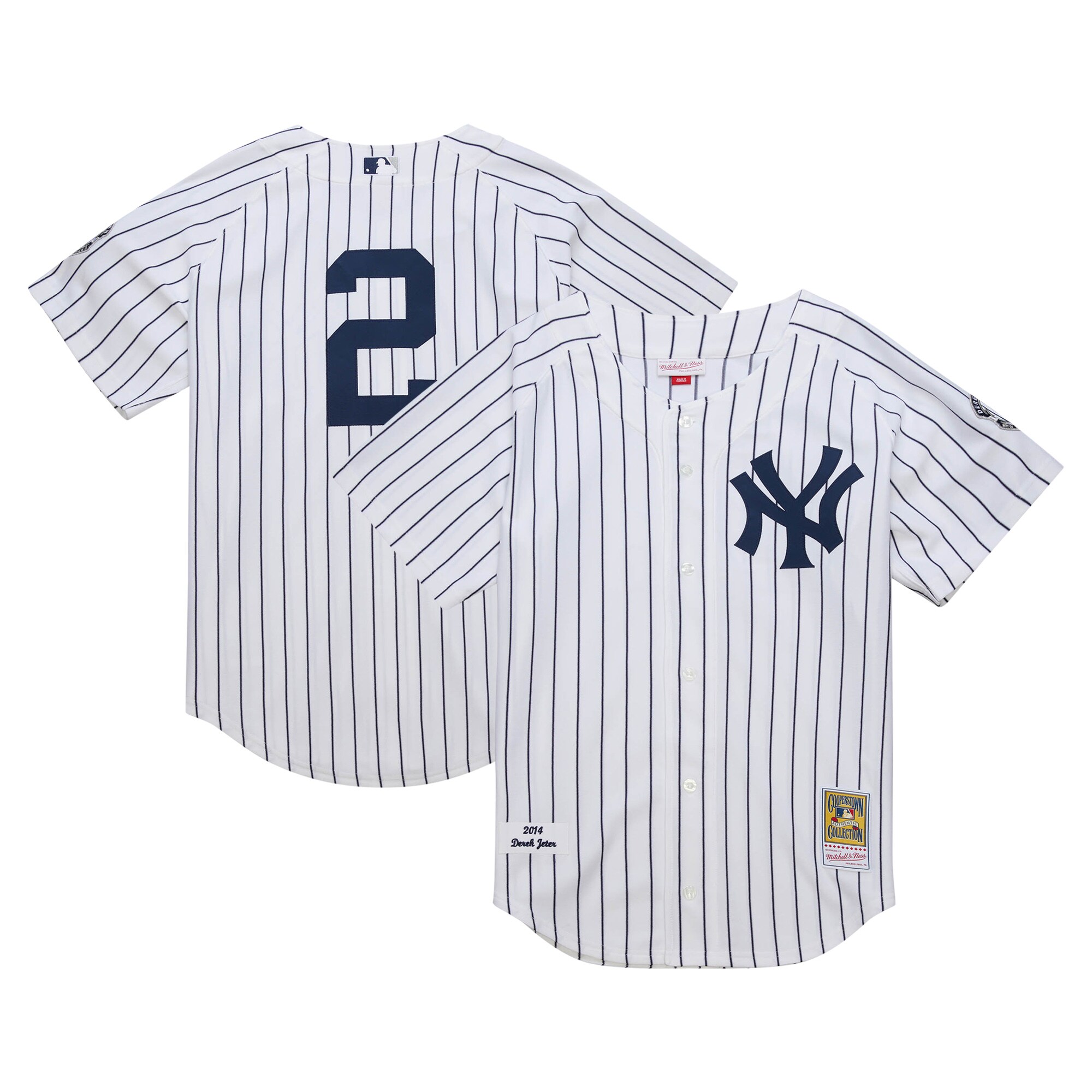 New York Yankees Derek Jeter Mitchell Ness White 2014 Cooperstown Collection Throwback MLB Jersey Men's