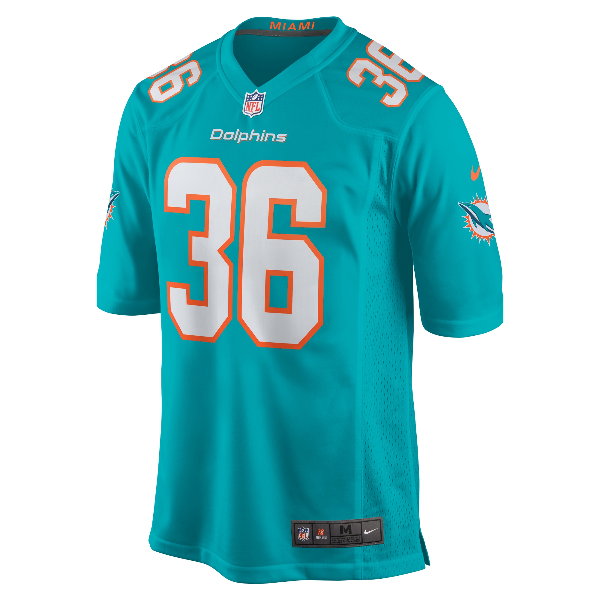 Miami Dolphins Jamal Perry Aqua Home Game Player NFL Jersey Men's