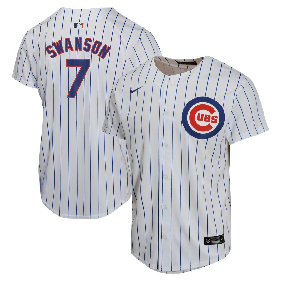 Dansby Swanson 7 Chicago Cubs Home Game Player White MLB Jersey Youth