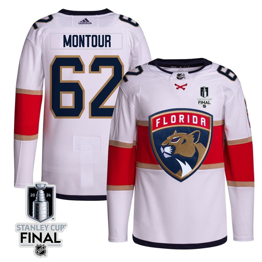 Brandon Montour 62 Florida Panthers 2024 STANLEY CUP Final Away Breakaway White NHL Jersey Men's