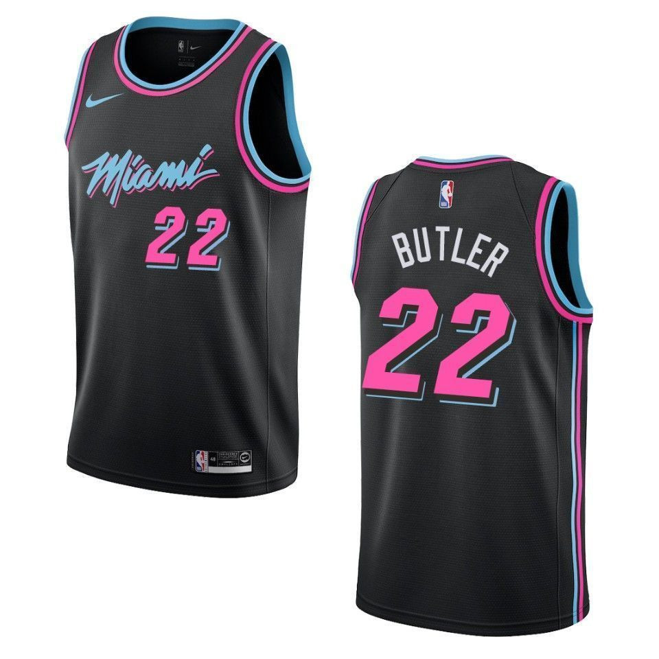 Miami Heat 22 Jimmy Butler City Swingman Black NBA Jersey Men's