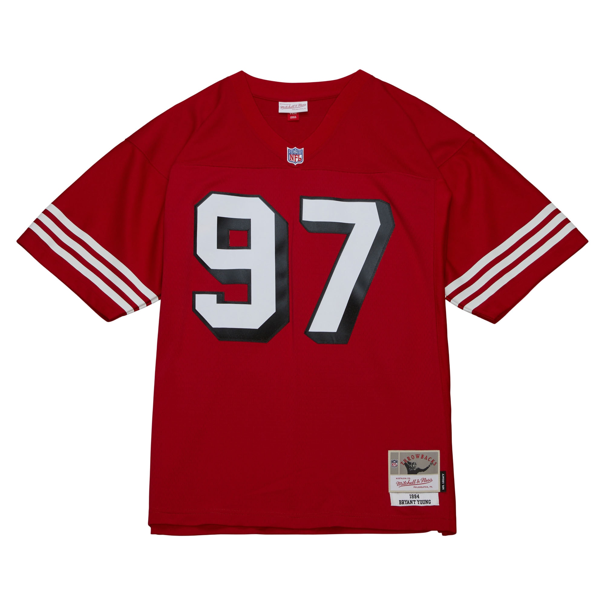 San Francisco 49ers Bryant Young Mitchell Ness Scarlet Legacy NFL Jersey Men's