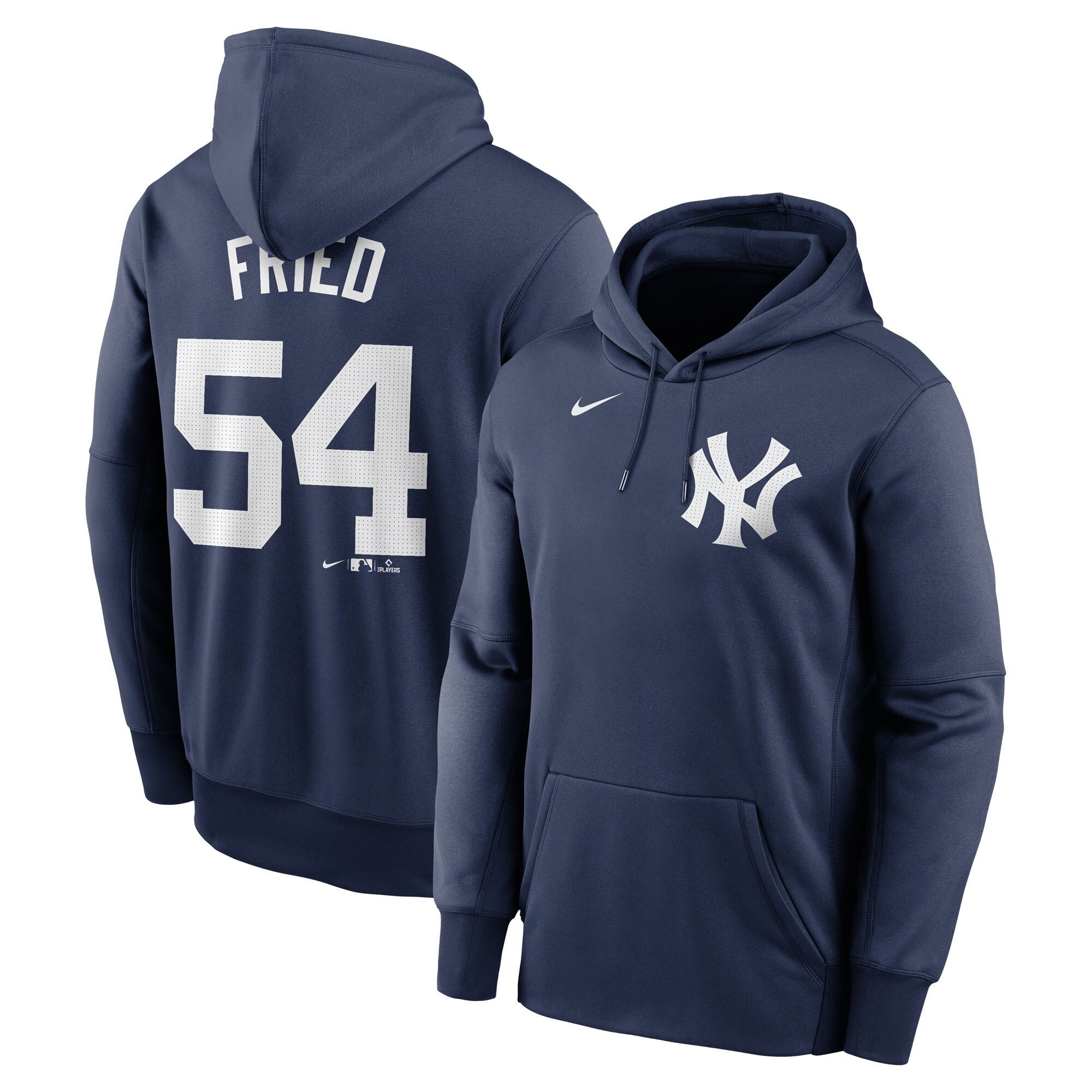 New York Yankees Max Fried Navy Name Number Pullover Hoodie MLB Jersey Men's