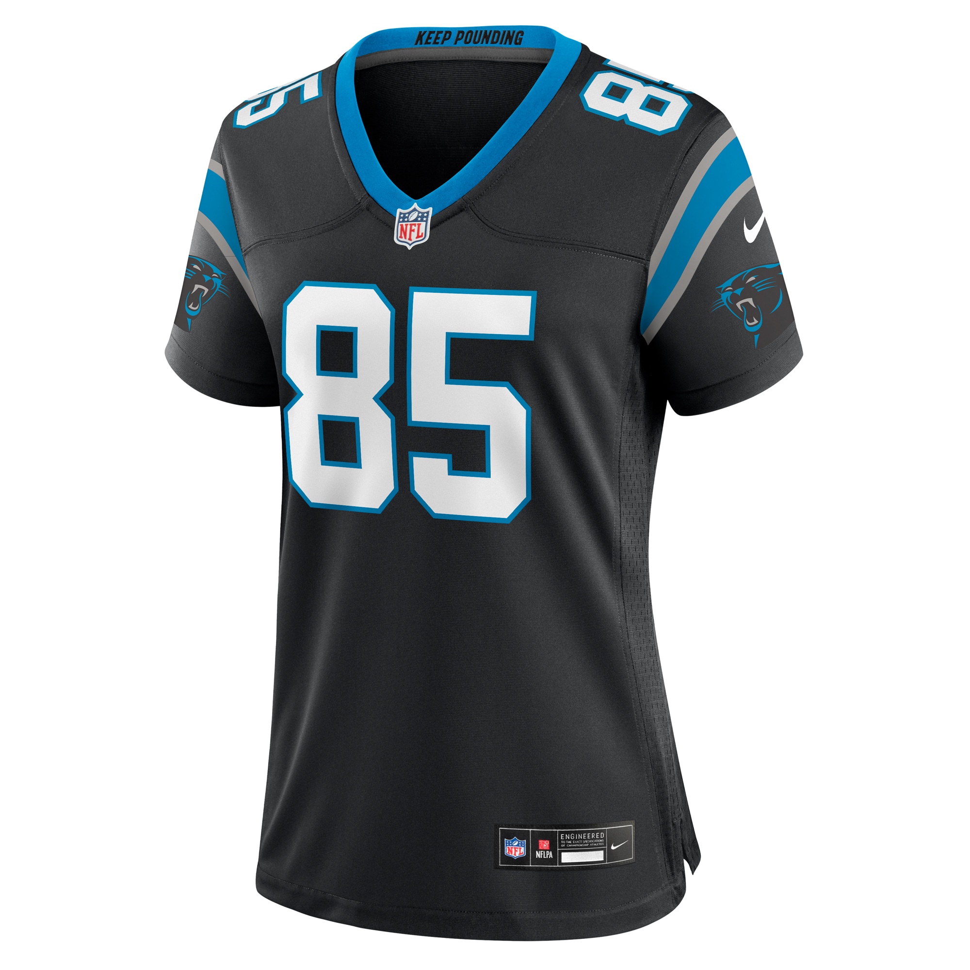 Carolina Panthers Marquez Stevenson Black Team Game NFL Jersey Women's