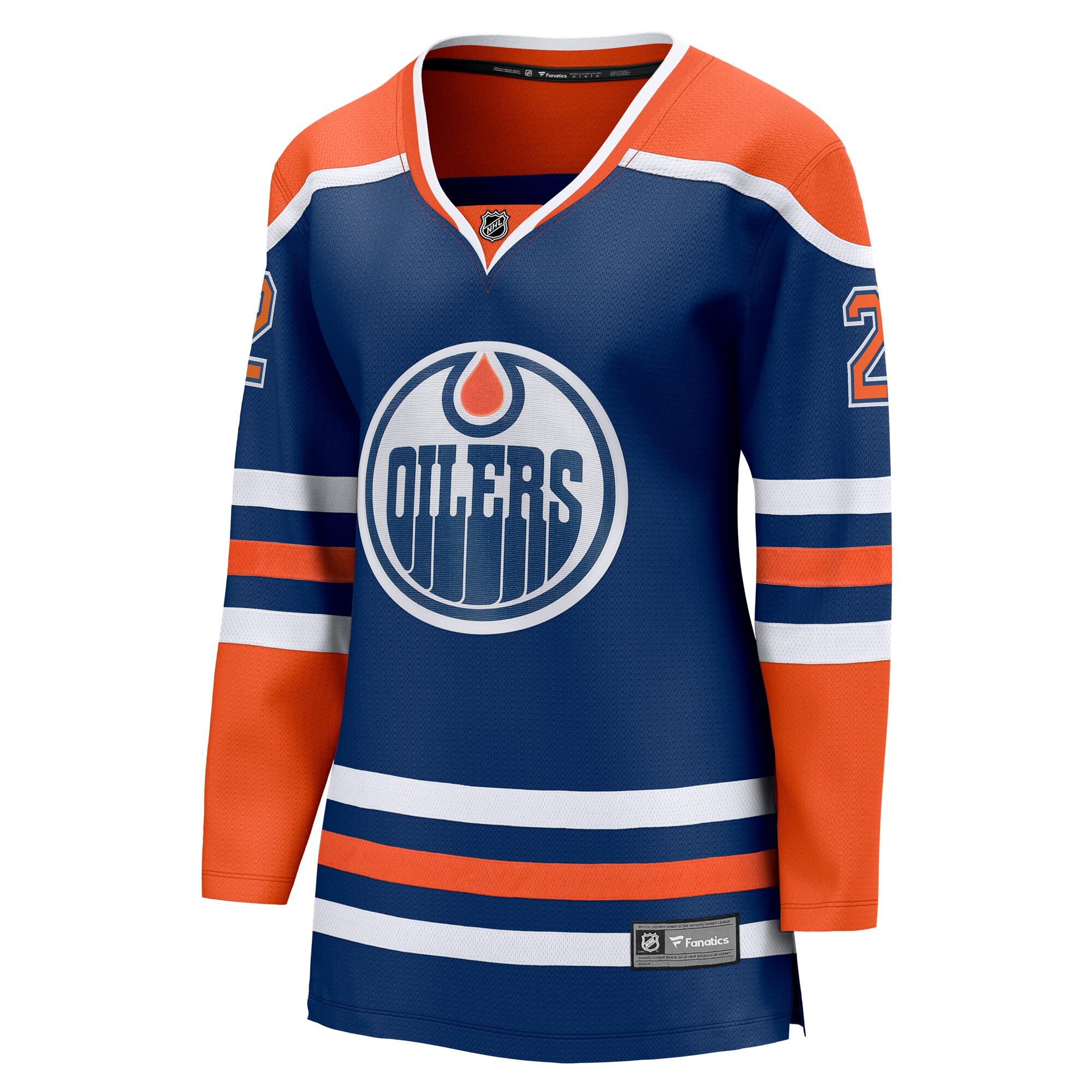 Edmonton Oilers Evan Bouchard Royal Home Breakaway Player NHL Jersey Women's