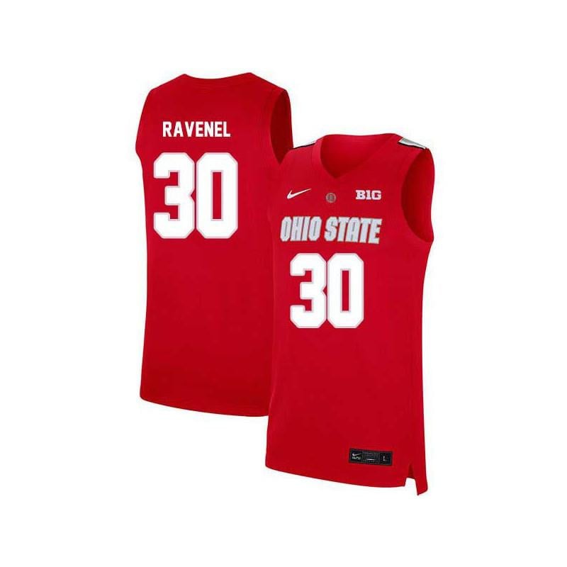 30 Evan Ravenel Red Elite Ohio State Buckeyes NCAA Jersey Men's