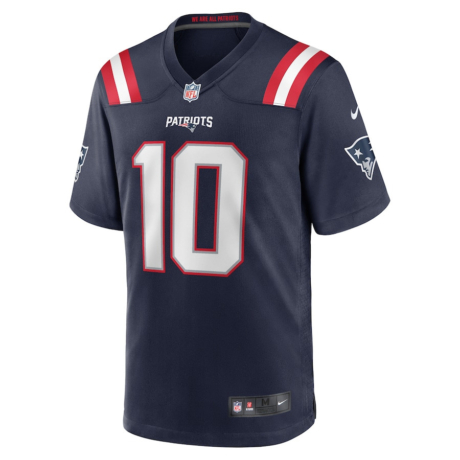 Drake Maye 10 New England Patriots 2024 Draft First Round Pick Player Game Navy NFL Jersey Men's