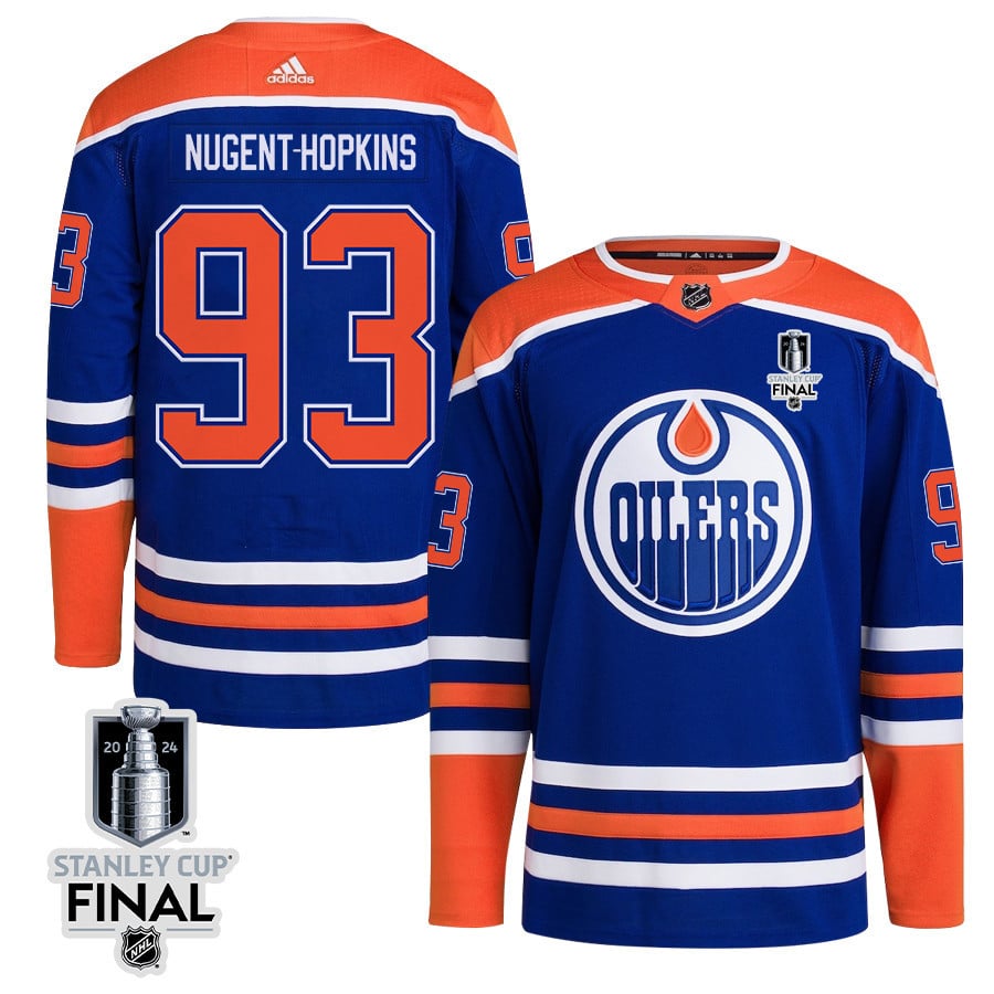 Ryan Nugent-Hopkins 93 Edmonton Oilers 2024 STANLEY CUP Final Home Primegreen Royal NHL Jersey Men's