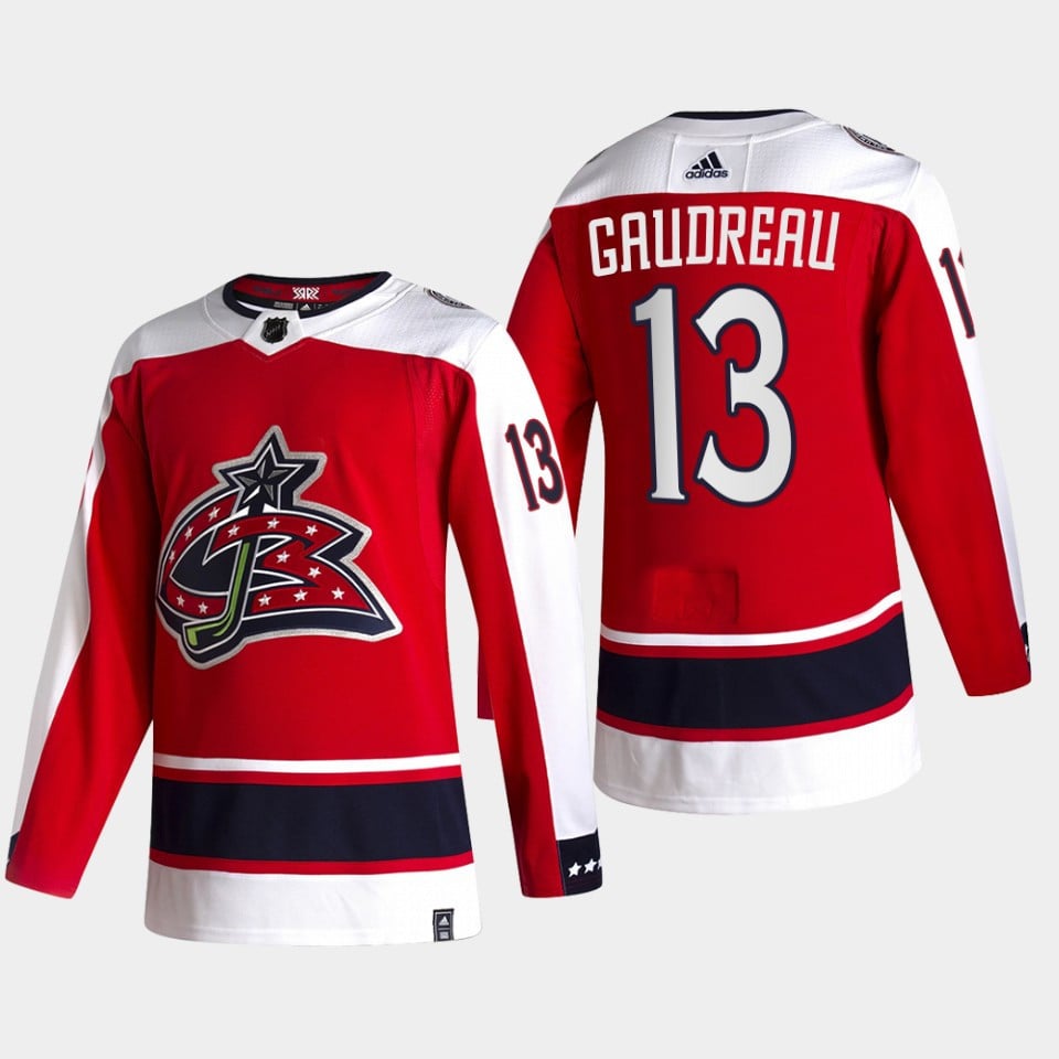 Columbus Blue Jackets Johnny Gaudreau 13 Reverse Retro Red 2022 NHL Jersey Men's