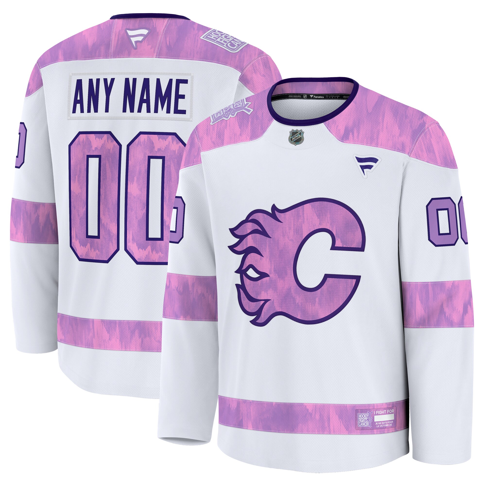 Calgary Flames White 2024 Fights Cancer Custom Practice NHL Jersey Men's
