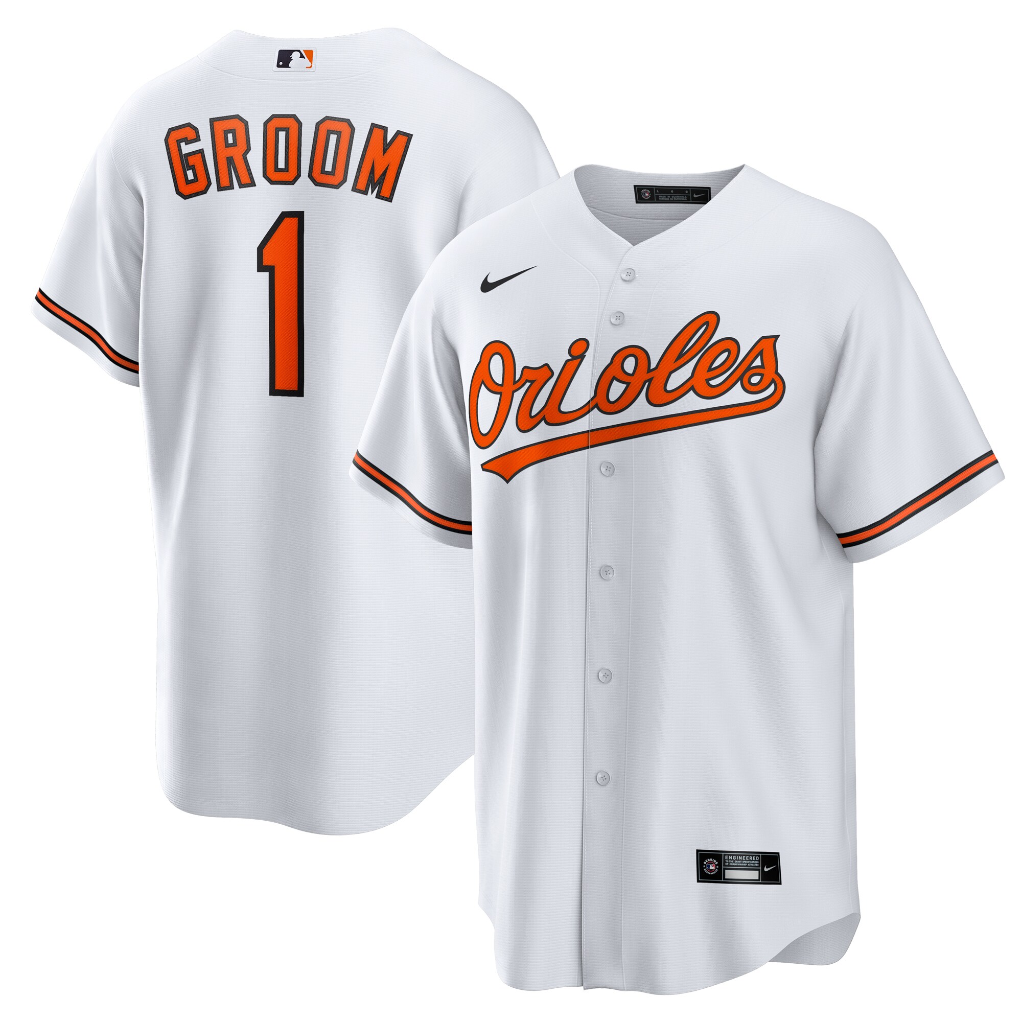 Baltimore Orioles White #1 Groom Home MLB Jersey Men's