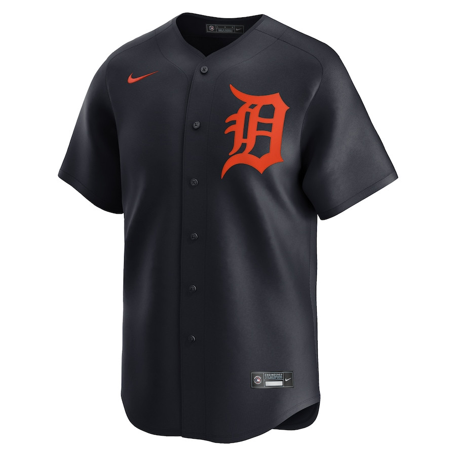 Detroit Tigers Alternate Limited Custom Navy MLB Jersey Men's