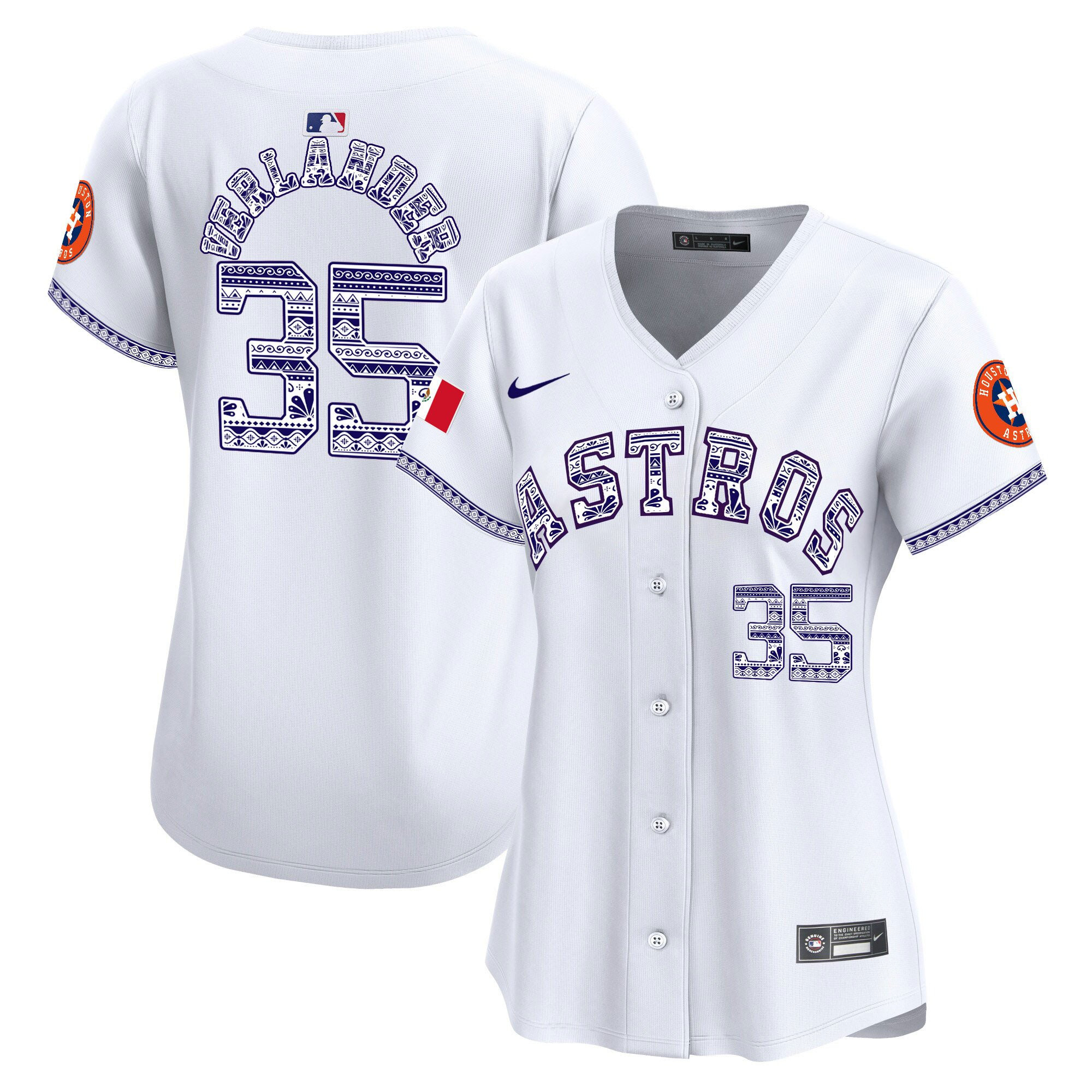 Justin Verlander 35 Houston Astros Mexico White MLB Jersey Women's