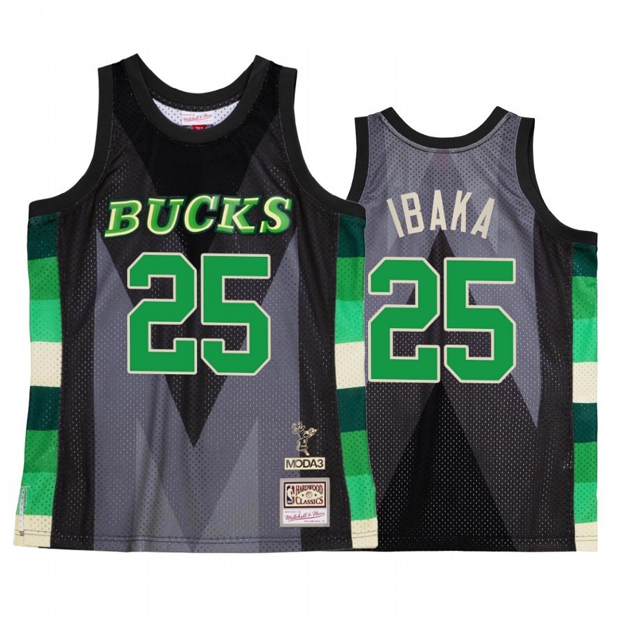 Serge Ibaka 25 Milwaukee Bucks My Town Moda 3 Black NBA Jersey Men's