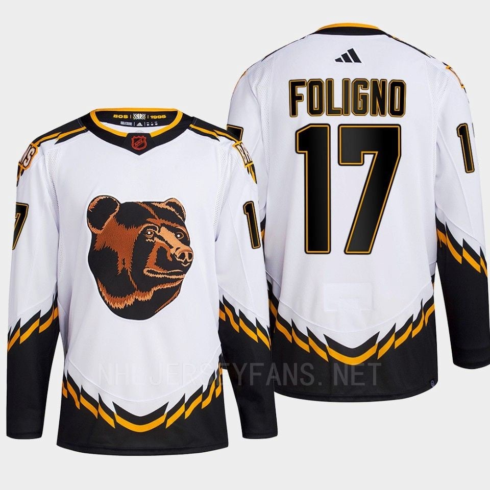 Boston Bruins 2022 Reverse Retro 2.0 Nick Foligno 17 White Primegreen NHL Jersey Men's