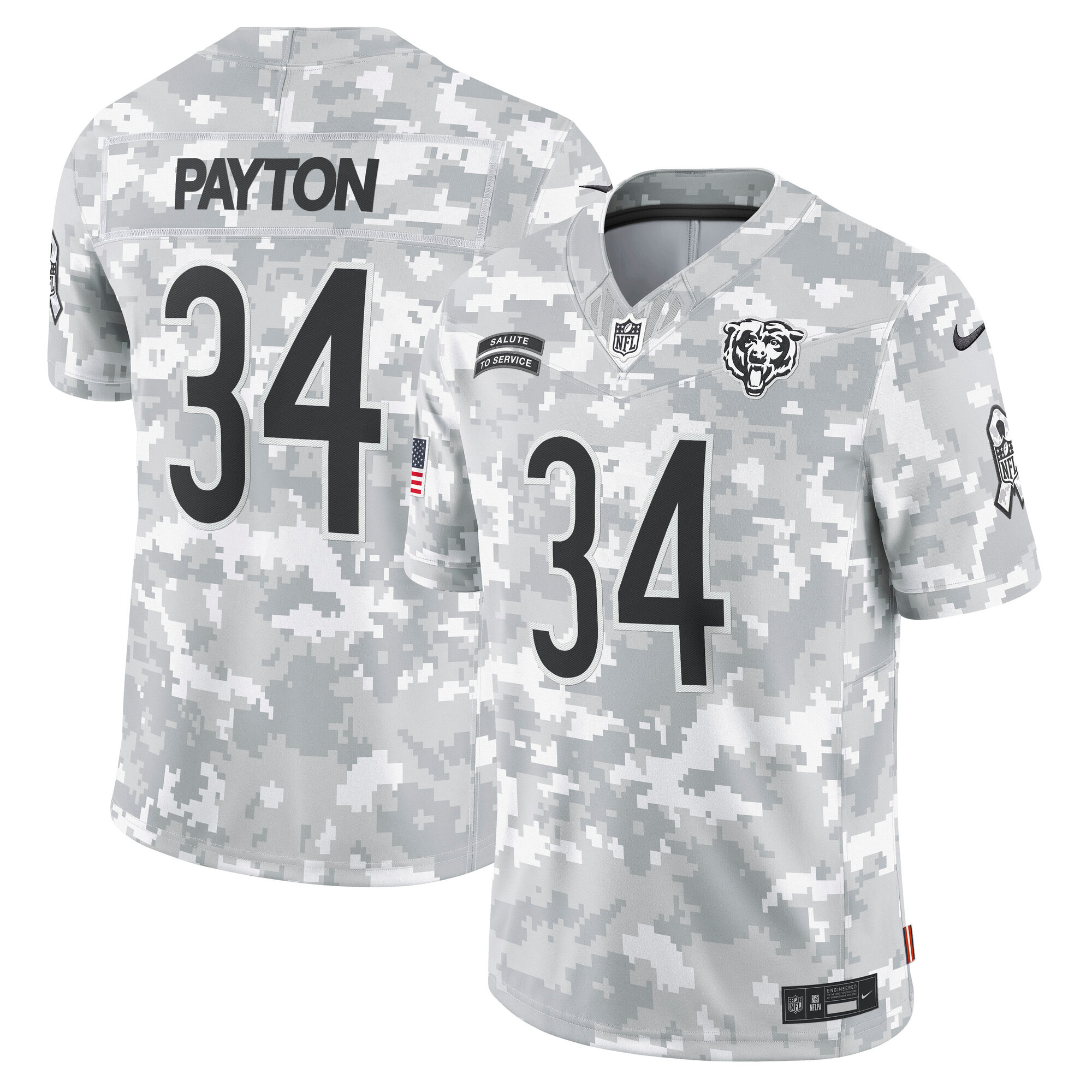 Chicago Bears Walter Payton Arctic Camo 2024 Salute to Service Retired Player Limited NFL Jersey Men's