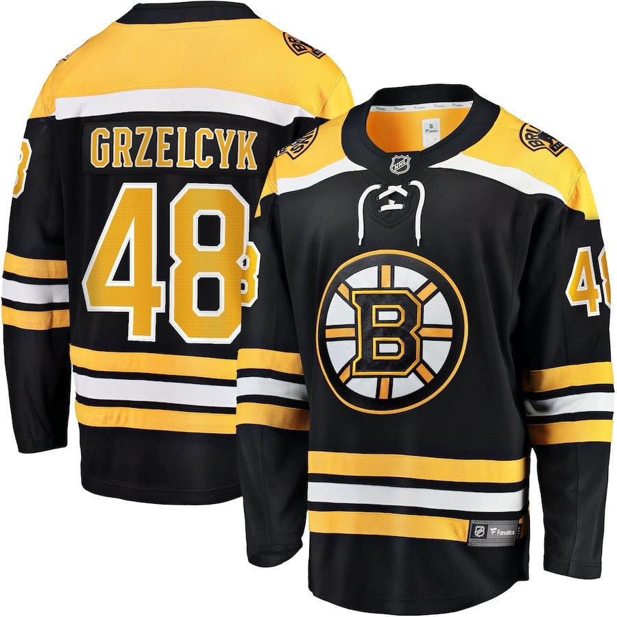 Matt Grzelcyk 48 Boston Bruins Home Breakaway Black NHL Jersey Men's