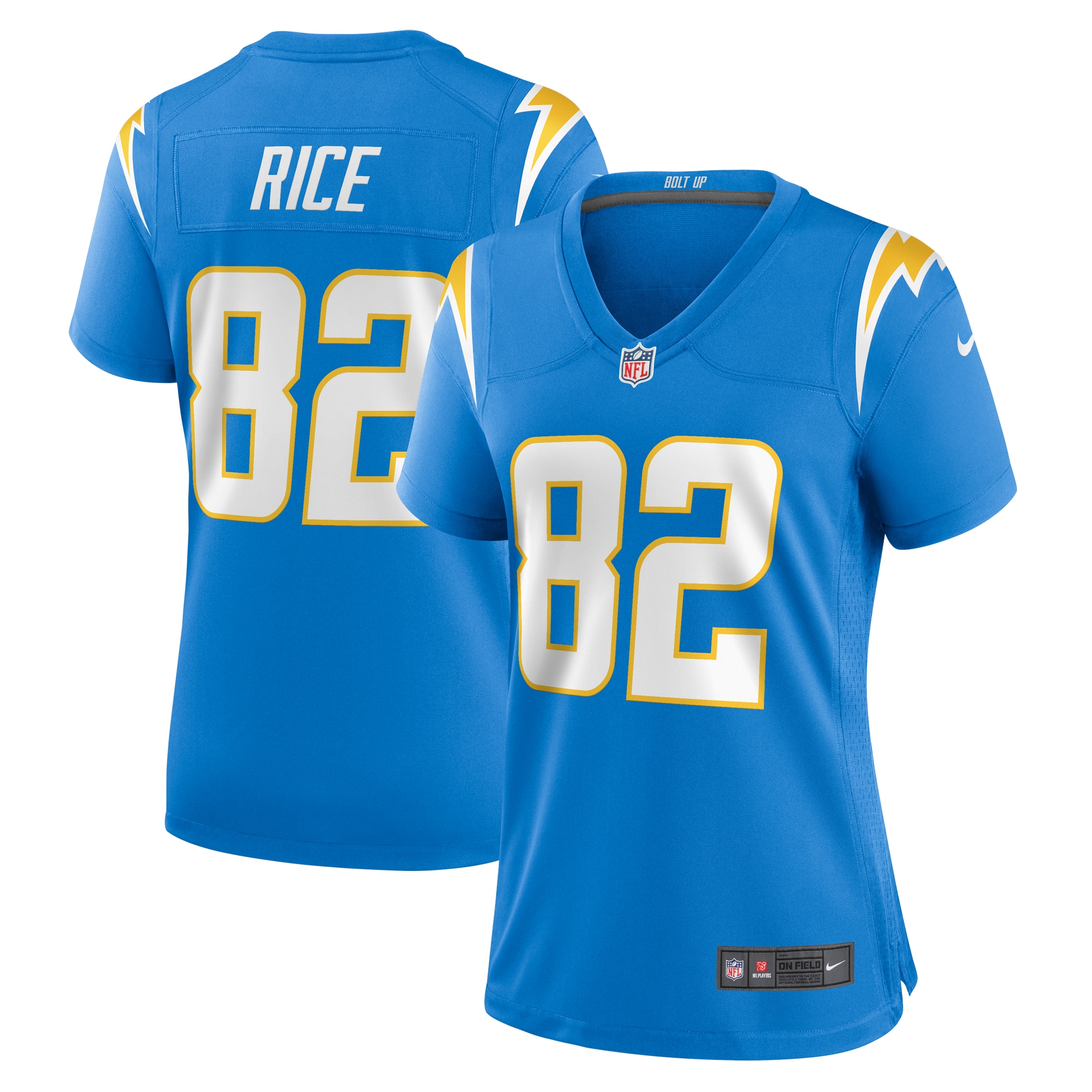 Los Angeles Chargers Brenden Rice Powder Blue Game NFL Jersey Women's