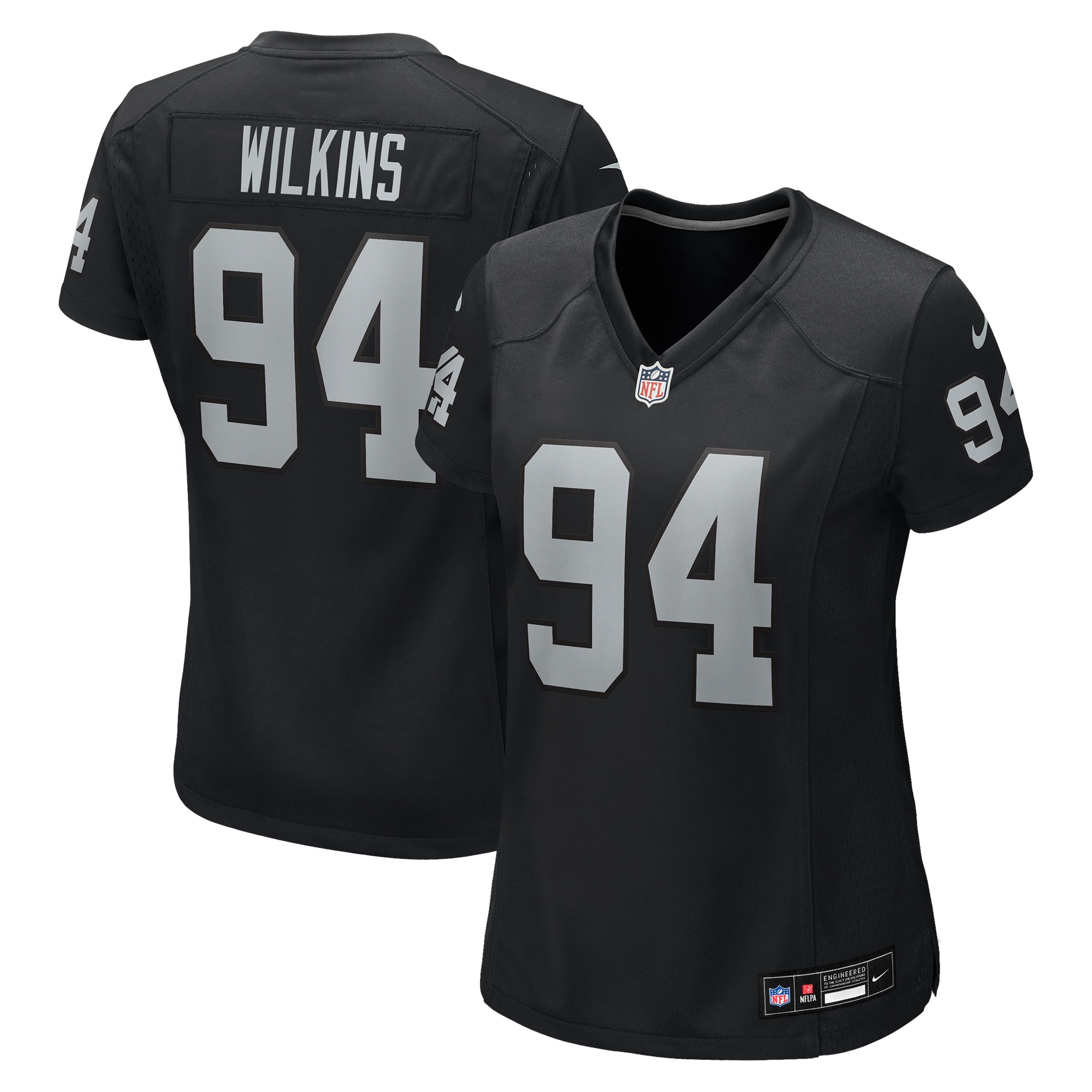 Las Vegas Raiders Christian Wilkins Black Team Game NFL Jersey Women's
