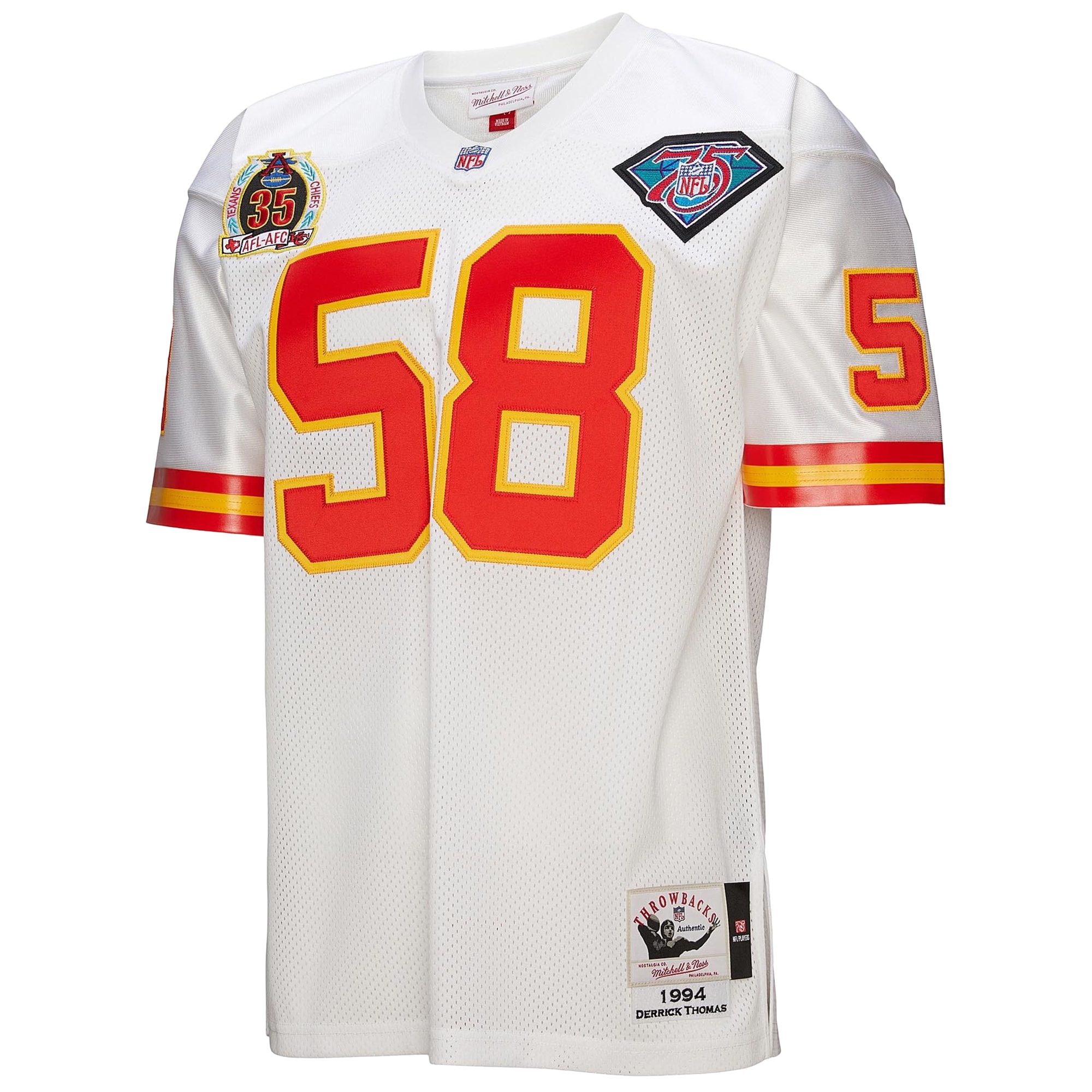 Kansas City Chiefs 1994 Derrick Thomas Mitchell Ness White Throwback Retired Player NFL Jersey Men's