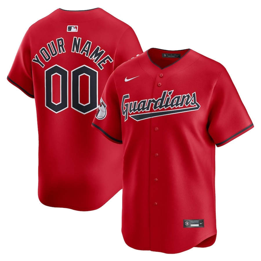 Cleveland Guardians Alternate Limited Custom Red MLB Jersey Men's