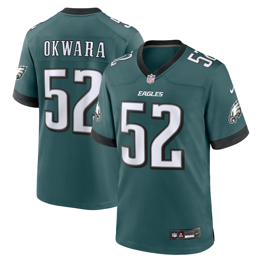 Julian Okwara 52 Philadelphia Eagles Game Midnight Green NFL Jersey Men's