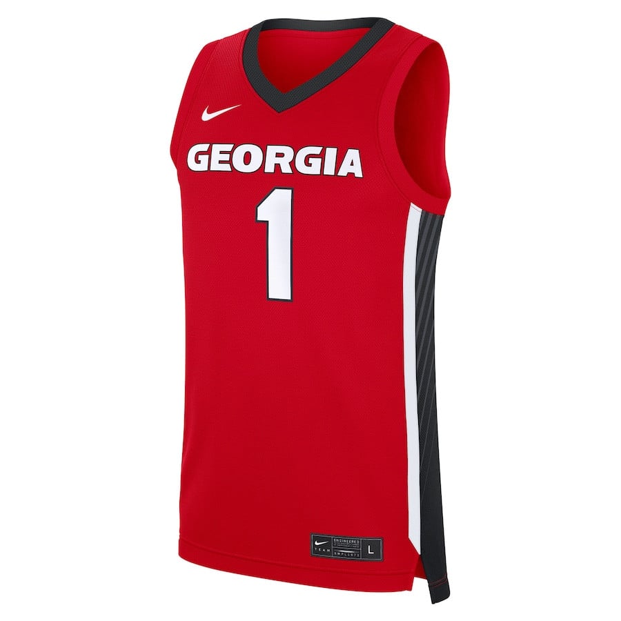Georgia Bulldogs NIL Player Red #1 NCAA Jersey Men's