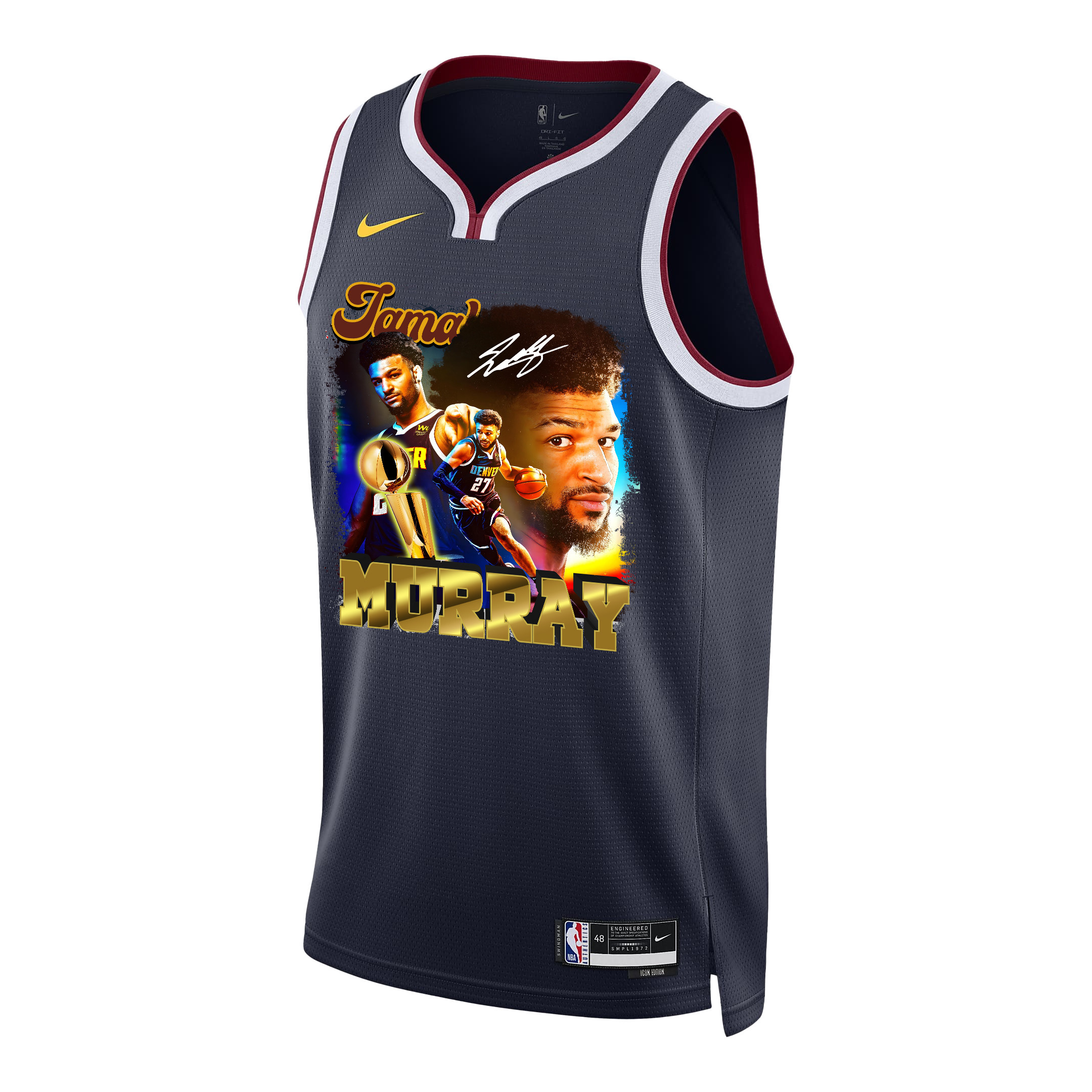 Jamal Murray 27 Denver Nuggets Exciting Guard 2023 Champions Swingman Black NBA Jersey Men's