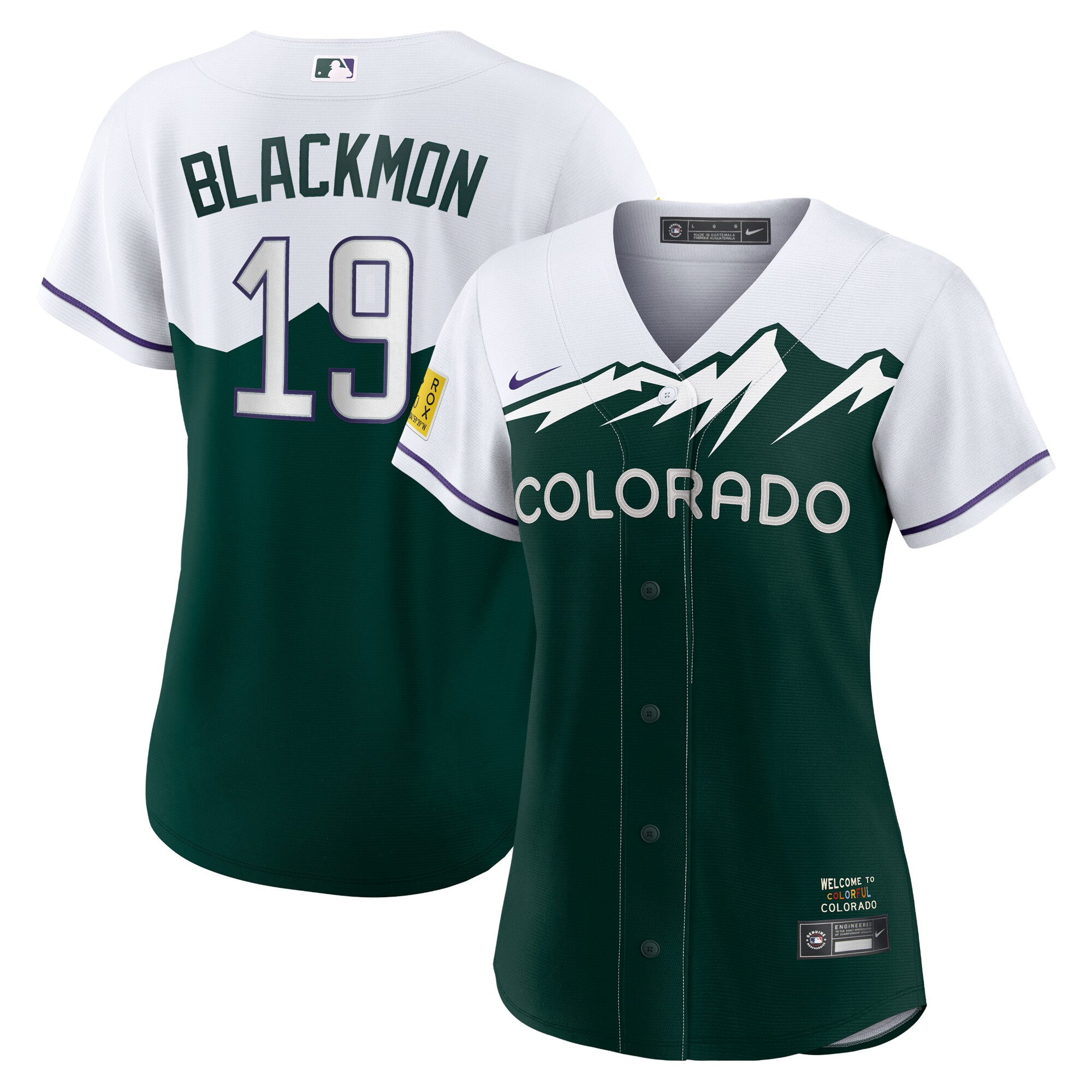 Colorado Rockies Charlie Blackmon White/Forest Green City Connect Player MLB Jersey Women's