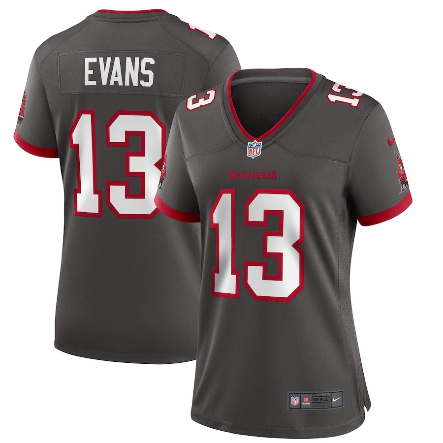 Mike Evans 13 Tampa Bay Buccaneers Alternate Game Pewter NFL Jersey Women's