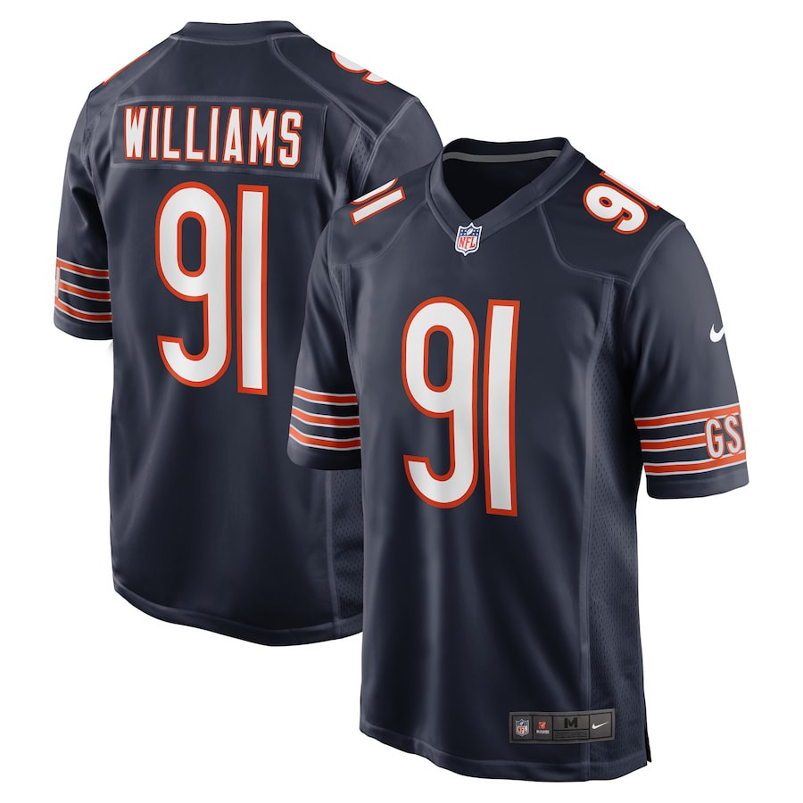 Chris Williams 91 Chicago Bears Game Navy NFL Jersey Men's