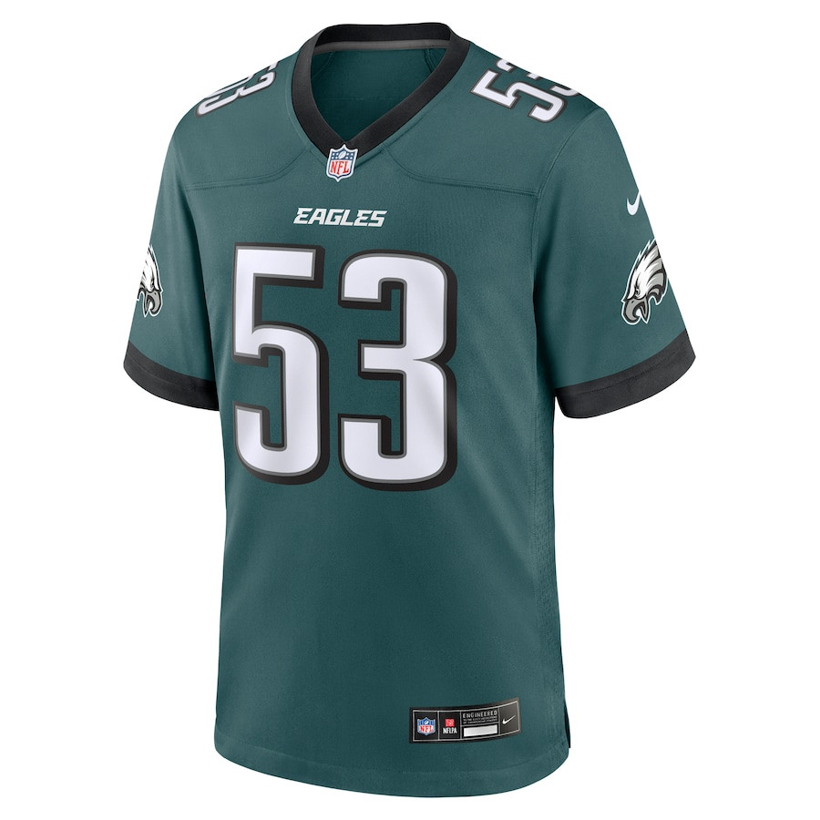Zach Baun 53 Philadelphia Eagles Game Midnight Green NFL Jersey Men's