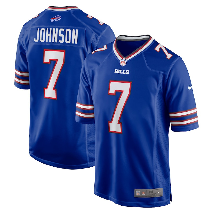 Taron Johnson 7 Buffalo Bills Game Royal NFL Jersey Men's