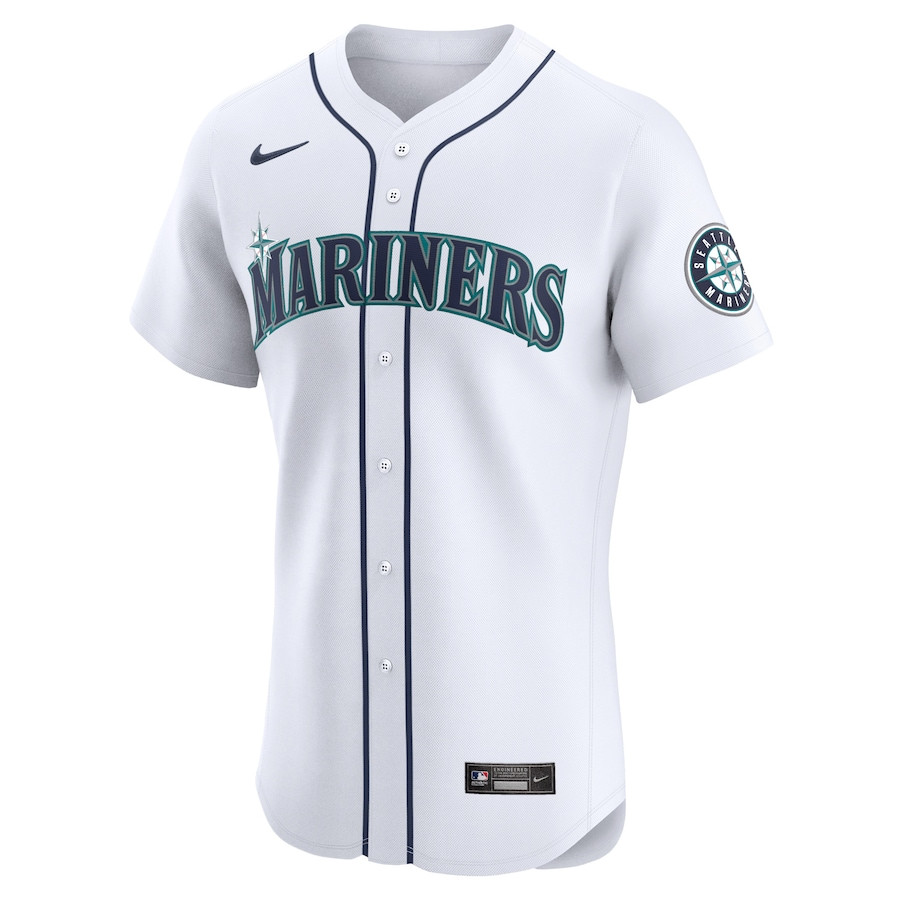 Darren McCaughan 26 Seattle Mariners Home Elite Player White MLB Jersey Men's
