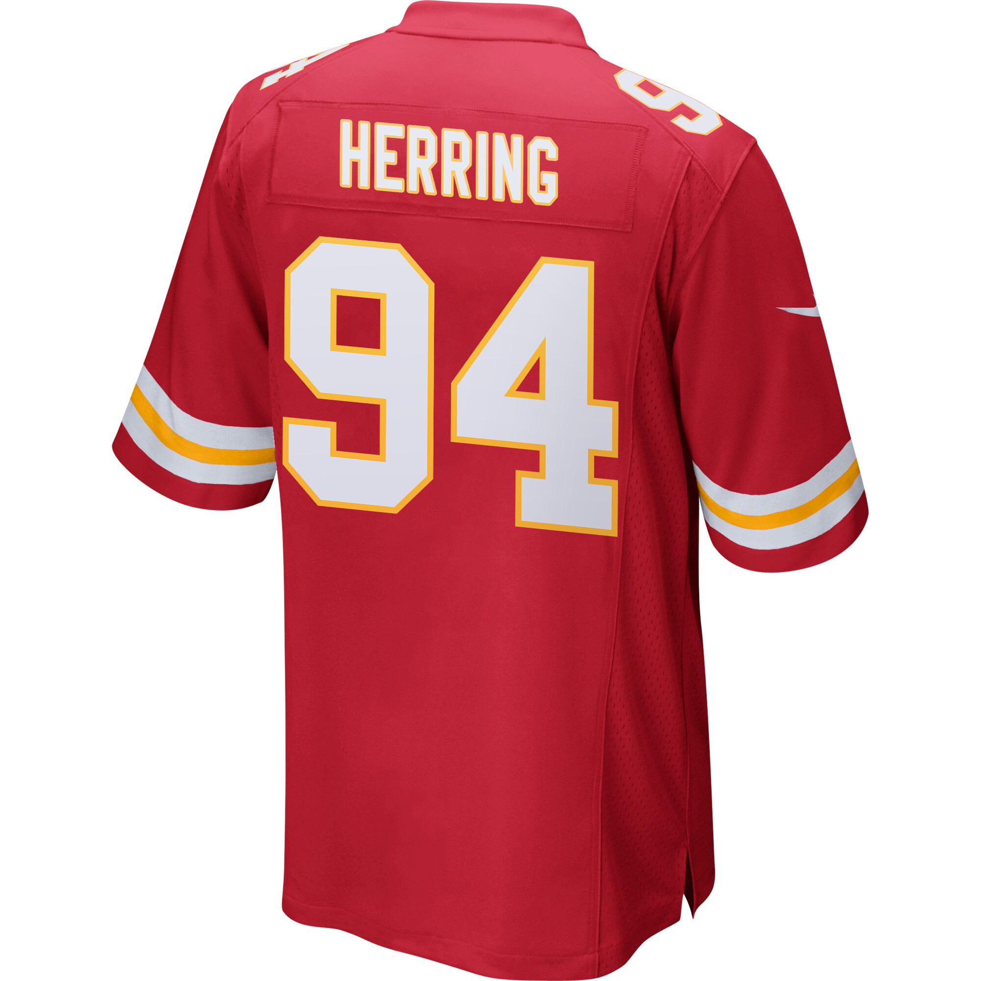Malik Herring 94 Kansas City Chiefs Super Bowl LIX Champions Patch Game Red NFL Jersey Men's