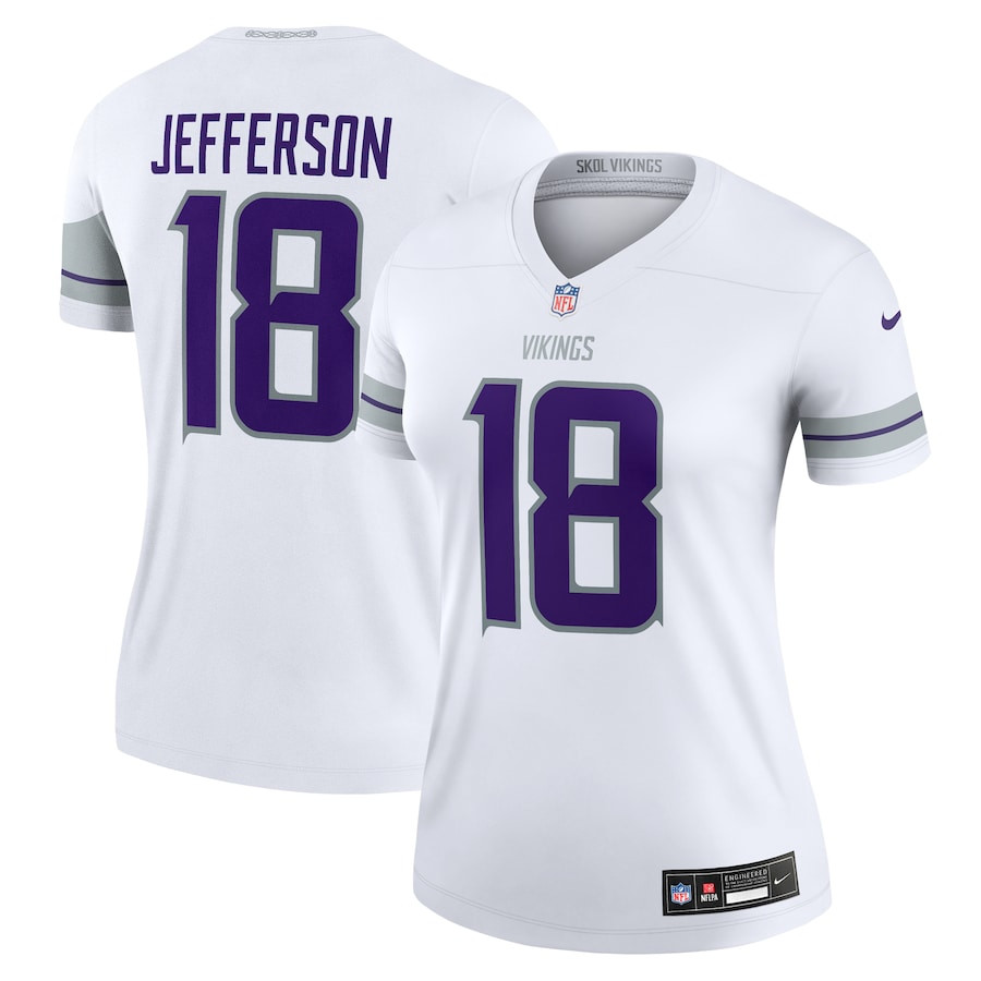 Justin Jefferson 18 Minnesota Vikings Alternate Legend White NFL Jersey Women's