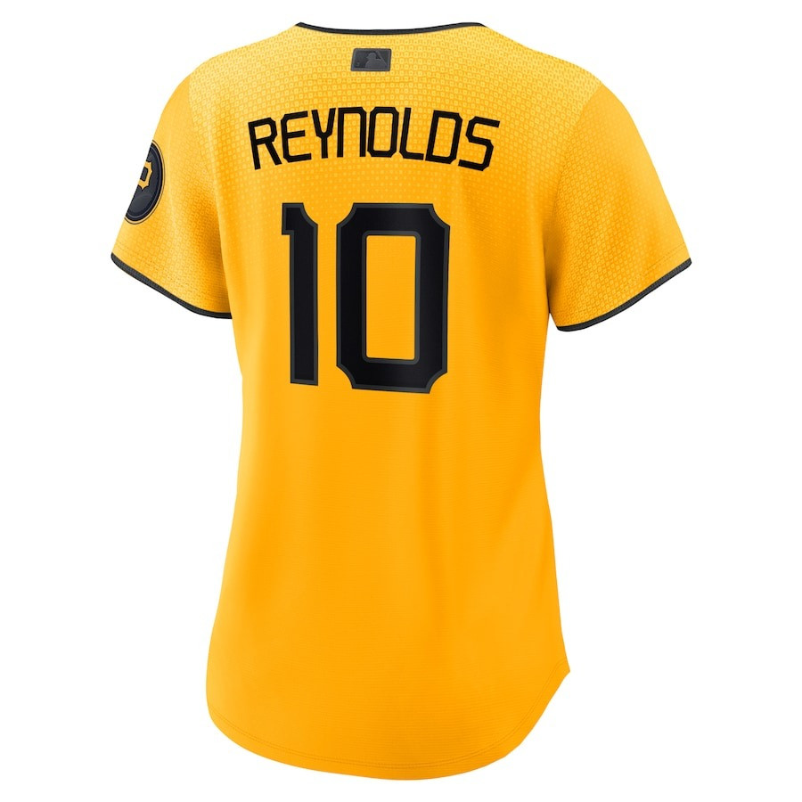 Bryan Reynolds 10 Pittsburgh Pirates 2023 City Connect Gold MLB Jersey Women's
