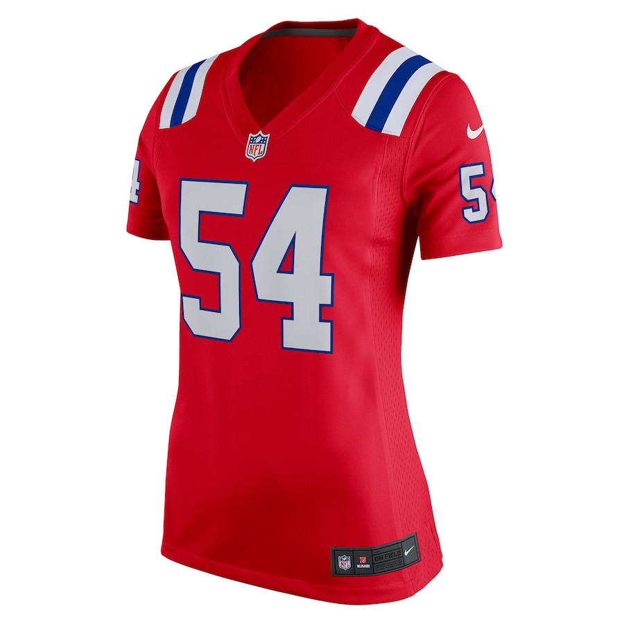Tedy Bruschi 54 New England Patriots Retired Game Red NFL Jersey Women's