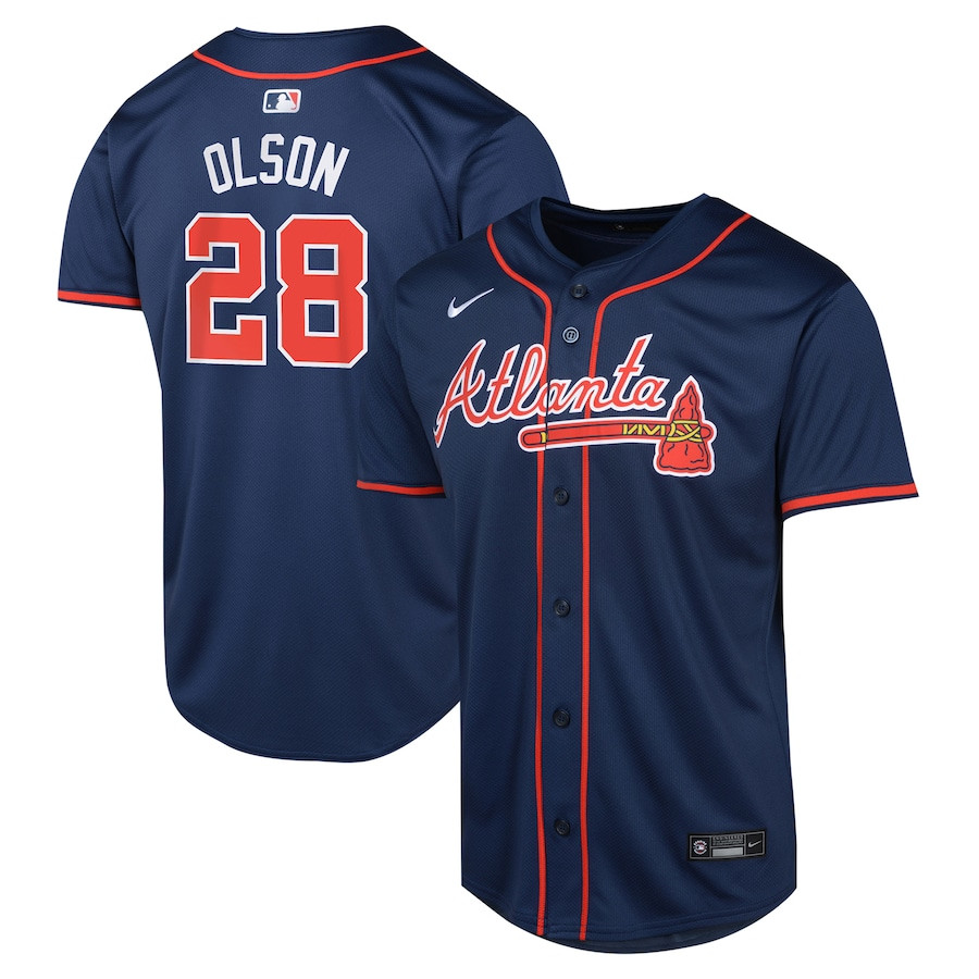 Matt Olson 28 Atlanta Braves Alternate Limited Navy MLB Jersey Youth